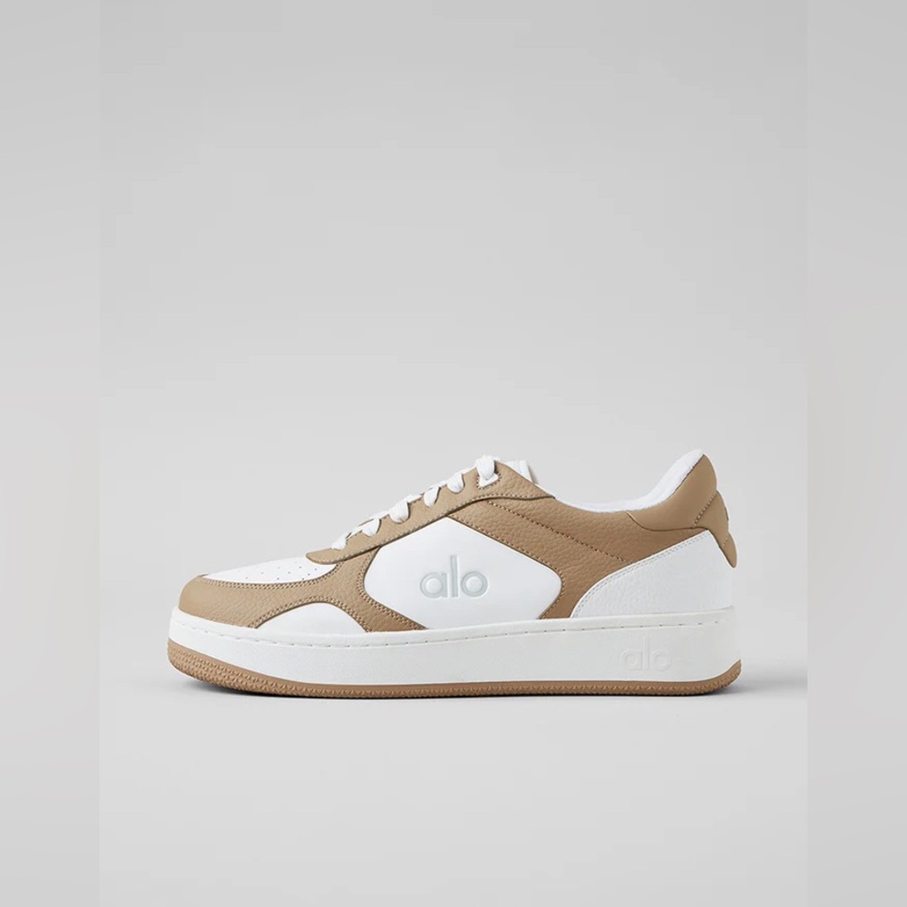 ALO Recovery Mode Sneakers Gravel Leather Unisex M12.5 / W14 W/Box Extra Laces